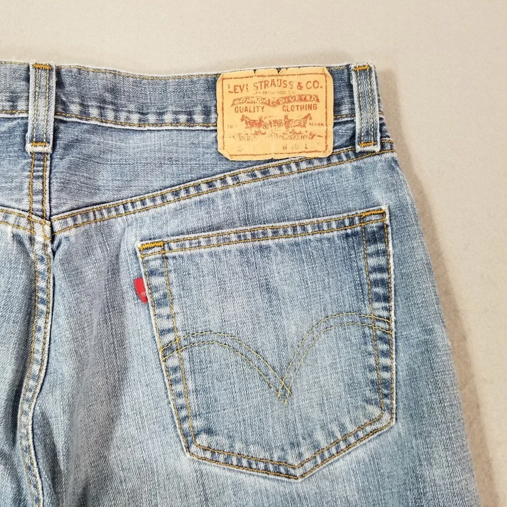 Levi's 505 jeans men's 36x34 regular‎ fit straight blue denim pants retro USA